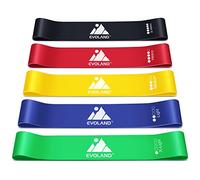 Juego de 5 Bandas de Resistencia para Entrenamiento de Fuerza, Bandas de Resistencia de Goma Natural con 5 Niveles, Bandas de Entrenamiento para Brazos y piernas, Ejercicio para Yoga, Pilates