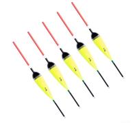 Juego de 5 bobinas de pesca de madera amarilla para aguas poco profundas, 2 g, 3 g, 4 g, flotadores de alta visibilidad (4 g)