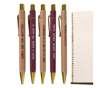 Juego de 5 bolígrafos con frases divertidas, escritura suave, extensible | Bolígrafo para amantes del vino para la oficina, uso diario, firmas, reuniones, notas, diario y