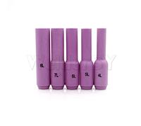 Juego de 5 boquillas de cerámica para soldadura TIG 10N50L 10N49L 10N48L 10N47L 10N46L para WP-17 18 26 TIG