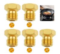 Juego de 5 Boquillas Universales para Quemadores de Gas Propano GLP, Inyectores Cocina Gas Butano Boquilla de Repuesto para Encimera de Gas - Rosca M6 1x0.5, 2x0.7, 1x0.87, 1x1.02