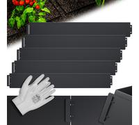 Juego de 5 bordes de cama de metal negro 5mx14cm