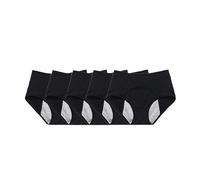 Juego de 5 bragas menstruales a prueba de fugas for mujer, ropa interior sexy for el período, ropa interior fisiológica de talla grande, bragas impermeables.(negro,7XL)