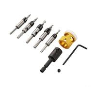 Juego de 5 brocas avellanadas reemplazables con profundidad ajustable para cortes suaves en diferentes materiales