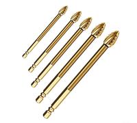 Juego de 5 brocas excéntricas de aleación de acero de tungsteno diseñadas específicamente para crear agujeros suaves en azulejos de vidrio