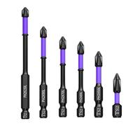 Juego de 5 brocas magnéticas PH2 para destornillador Phillips de cabeza cruzada, resistentes y antideslizantes, accesorios de brocas de aleación de acero endurecido, 25-150 mm de longitud para Sc