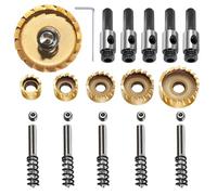 Juego de 5 brocas perforadoras resistentes al desgaste de alta velocidad | Brocas de sierra perforadora para trabajo, hombres, mujeres, familia, instalación de cerradura de puerta interior, chapa