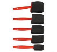 Juego de 5 brochas de espuma con asas de plástico adecuadas para manchas de aceite, poliuretano y pintura artesanal, varios tamaños para diferentes técnicas de pintura