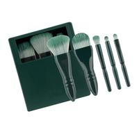 Juego de 5 brochas de maquillaje para rostro completo, para sombra de ojos, corrector, cepillo de viaje, con estuche de almacenamiento