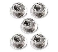Juego de 5 broches de acero inoxidable con base de mariposa, soportes para insignias, pasadores de solapa seguros, cierres de embrague, suministros de manualidades, Medium, como se describe, como se