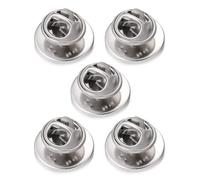 Juego de 5 broches de acero inoxidable con base de mariposa, soportes para insignias, pasadores de solapa seguros, cierres de embrague, suministros de manualidades, Medium, como se describe, como se