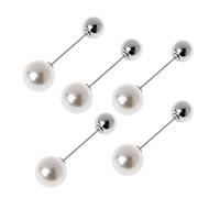 Juego de 5 broches de imitación de doble perla para suéter, chal, bufanda, alfileres de joyería, decoración de ropa, pin de solapa para juegos de mesa clásicos para familias, talla única, como se