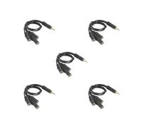 Juego de 5 cables auxiliares divisores de 3,5 mm macho a 3 hembra de 3,5 mm de PVC negro divisor de auriculares