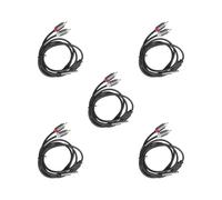 Juego de 5 cables de audio estables de 3,5 mm macho a 2 RCA Y macho, para altavoces, TV, auriculares, 1 m