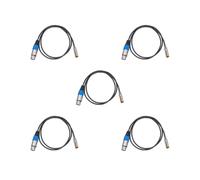 Juego de 5 cables de audio Mini XLR macho a XLR hembra de 3 pines para micrófonos y mezcladores, 1 m