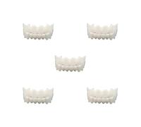 Juego de 5 carillas de dientes de resina cómodas para dentaduras postizas extraíbles y reutilizables