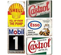 Juego de 5 carteles metálicos para garaje, estilo retro, 20 x 30 cm, cartel de metal, cartel de metal, estilo retro, para pared, decoración de habitaciones, bares, decoración de bares, decoración de