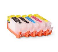 Juego de 5 Cartuchos de Tinta Recargables PGI-5 CLI-8 con Chip A-RC for impresoras C-on IP3300, IP4200, IP4300, IP4500, IP5300, IX4000, IX5000 y MP970.