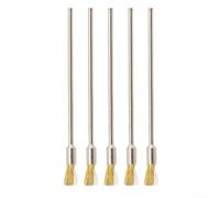 Juego de 5 cepillos de alambre, vástago de 3 mm, 100 mm de longitud, cepillo de rueda de acero inoxidable y latón para limpieza de metales, pulido, eliminación de óxido, desbarbado y fregado de