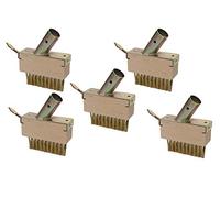 Juego de 5 cepillos para juntas de malas hierbas, cada uno con 29 x 30 cerdas de metal y raspador contra malas hierbas sin mango, para rascar juntas aprox. 14 x 13 cm