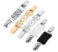 Juego de 5 clips de cintura y camisa vintage, 5 clips de cincha retro para suéter, chal, cárdigan y más, Aleación de zinc, hierro, algodón, diamantes de imitación