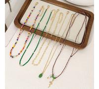 Juego de 5 Collares de Moda para Mujer, Colgante de Serpiente con Estilo Étnico Encantador, Collar de Cuentas Trenzadas a , Accesorio de Joyería para Vacaciones y Fiestas
