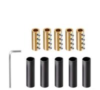Juego de 5 conectores de cable de 4 orificios, 60 A, 80 A, latón, abrazadera de presión con tubo termorretráctil y para cableado industrial, aislamiento impermeable, color amarillo y negro (80 A)