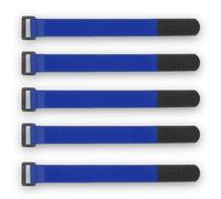 Juego de 5 correas de velcro para fijar cinturones de nailon azul con cierre de velcro, para bomba de bicicleta, linterna, bicicleta, dron RC Lipo 30 cm (azul)