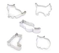 Juego de 5 cortadores de galletas con forma de animal para mascotas, azúcar, manualidades, pastelería, galletas, Fon Man, cortador de galletas, tamaño grande