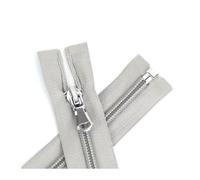Juego de 5 cremalleras de nailon, tamaño 5#, extremo abierto, para coser abrigos y ropa deportiva,Gris claro,60 centímetros