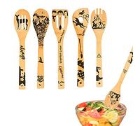 Juego de 5 Cucharas de Bambú,Utensilios de Cocina Increíbles,Utensilios de Cocina Divertidos,Regalo de Cocina,Utensilios Cocina de Bambú, Espátula Madera Cocina, Cucharones de Cocina