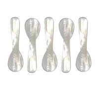 Juego de 5 cucharas de mesa, cucharas de café, cucharas de caviar de nácar, cucharas de hielo, cucharas de huevo, madreperla de río, cucharas pequeñas de postre para sopa de caviar y café