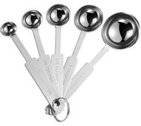 Juego de 5 cucharas medidoras, incluye 1/4 cucharadita, 1/2 cucharadita, 1 cucharada, 1 cucharada, tazas medidoras de acero inoxidable de grado alimenticio, cucharada y cucharadita para medir