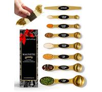 Juego de 5 cucharas medidoras magnéticas modernas de acero inoxidable resistente apilables para cocina y pastelería