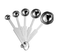 Juego de 5 cucharas medidoras OstWony que incluye 1/8 cucharadita, 1/4 cucharadita, 1/2 cucharadita, 1 cucharadita, 1 cucharada, tazas medidoras de acero inoxidable de grado alimenticio, cucharada y