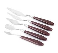 Juego de 5 cuchillos de paleta, cuchillos de artista de metal, juego de cuchillos de pintura para óleo, pintura acrílica, decoración de pasteles, raspador de pigmento de acero