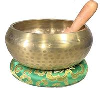 Juego de 5 cuencos tibetanos dorados para meditación y yoga (grande) ~ Live Fully Now ~ sintonizado a B ~ diseño de cuenco curativo antiguo martillado a mano ~ huelga de madera ~ cuenco del Himalaya