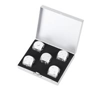 Juego de 5 dados de aleación de aluminio para juegos de mesa, juegos de póquer, caja de almacenamiento cuadrada dorada, aleación de aluminio de alta calidad, seguro y duradero (cuadrado)
