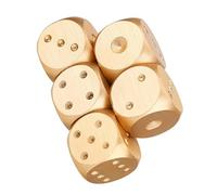 Juego de 5 dados de aleación de aluminio para juegos de mesa, juegos de póquer, caja de almacenamiento cuadrada dorada, aleación de aluminio de alta calidad, seguro y duradero (rectangular)
