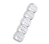Juego de 5 dados de aleación de aluminio para juegos de mesa, juegos de póquer, caja de almacenamiento cuadrada dorada, aleación de aluminio de alta calidad, seguro y duradero (rectangular)