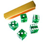 Juego de 5 dados de casino Yuanhe de precisi n AAA de 19 mm, serializados, con bordes y esquinas afilados, color verde