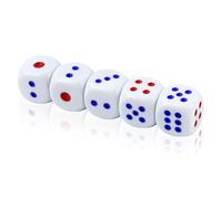 Juego de 5 dados grandes, 30 mm con dos colores, de acrílico de 6 caras con esquinas redondeadas, D6 dados estándar para póquer, juegos, juegos de mesa de fiesta, juegos de dados, matemáticas de