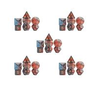 Juego de 5 dados poliédricos para juegos de mesa DND, color rojo oscuro