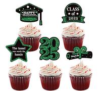 Juego de 5 decoraciones para tartas de graduación, decoración de cupcakes, accesorios de textura de papel, adecuados para suministros de decoración de fiestas de festivales
