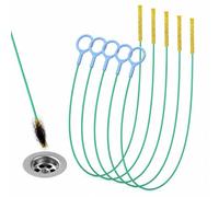 Juego de 5 desatascadores de fregaderos y desagües, sonda desatascadora de tubos de 90 cm de metal con revestimiento de nailon irrompible para fregadero, ducha, desagüe de cocina y baño para eliminar