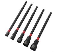 Juego de 5 destornilladores magnéticos de tuerca larga de 150 mm, vástago hexagonal de 1/4 pulgadas para destornillador de 6/8/10/12/14 mm, adaptador de llave de vaso de aleación de acero Oxford (6-14
