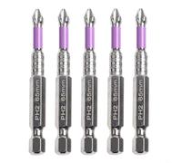 Juego de 5 destornilladores magnéticos PH2 con punta antideslizante, aleación de acero de dureza 62HRC para taladro manual eléctrico, compatible con Wood Me (50)