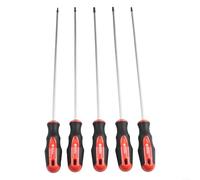 Juego de 5 destornilladores TORX extralargos de 400 mm para T15 para T20 para T25 T27 para T30 con mango de goma y eje de acero al cromo vanadio para reparación del hogar y uso en talleres