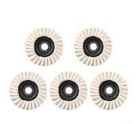 Juego de 5 discos de pulido de fieltro de lana compatibles con amoladora angular de 100 tipos para pulido de piedra de metal y madera (125 mm)