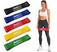 Juego de 5 elásticos de látex Bodyline con 5 resistencias, Bandas elásticas de acondicionamiento físico para tonificar, estirarse, Entrenamiento Funcional y rehabilitación